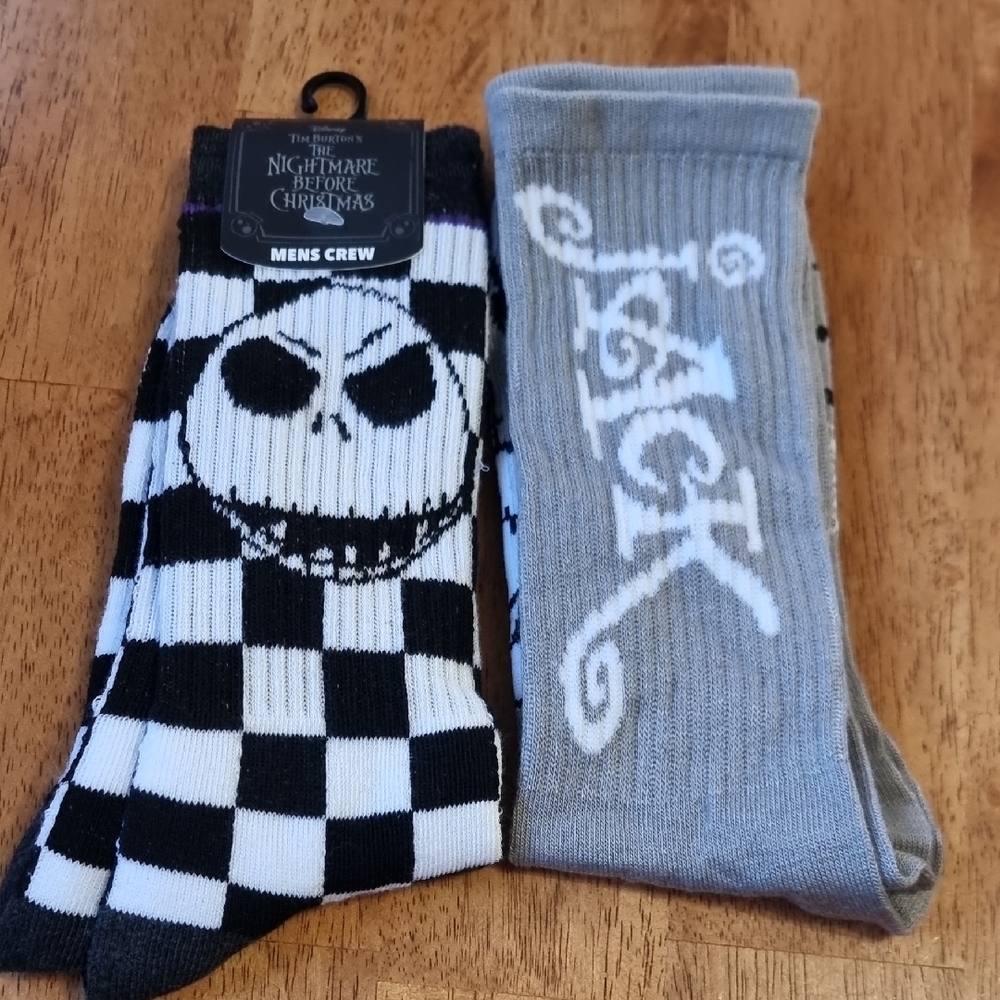 🆕️ Disney Nightmare Before Christmas Jack Casual Socks in Black and Gray